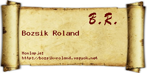 Bozsik Roland névjegykártya